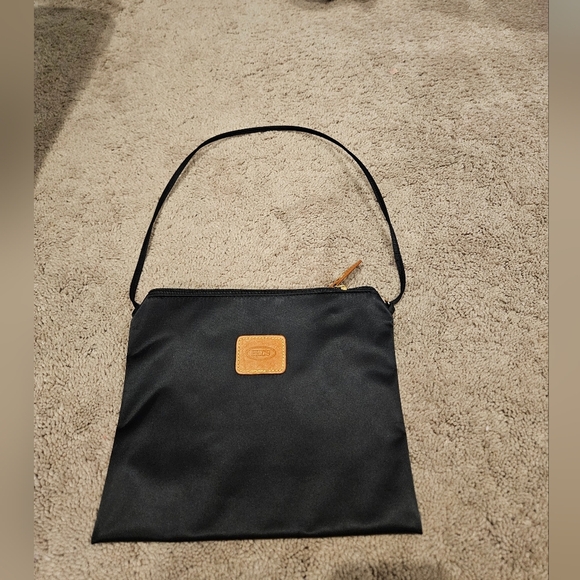 BRIC'S Small Navy Blue Nylon Slim Crossbody Tote Insert Snap-Out Pouch 8x9 - Picture 1 of 9